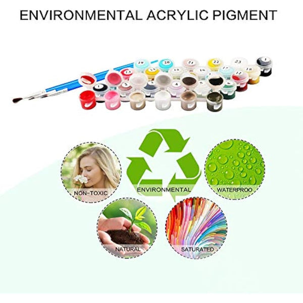 Painting by Numbers for Kids, DIY Canvas Oil Painting Kit for Adult with Paint Brushes Acrylic Pigment Drawing Paintwork 16x20inch Without Frame(Yellow Flower)