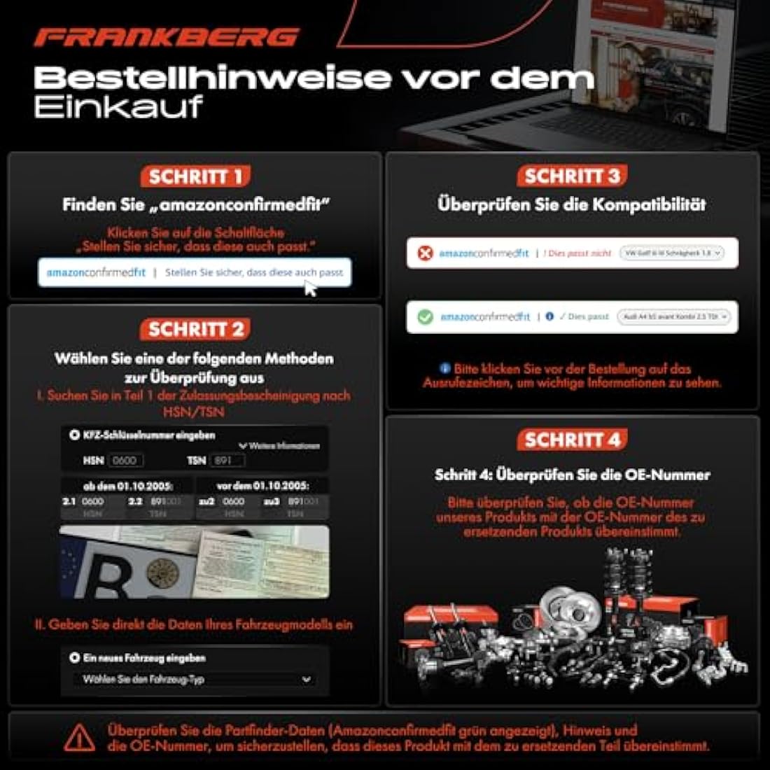 Frankberg 2x Shock absorber Gas pressure Rear axle Compatible with 500 312 Hatchback 2007-2025 500 C 312 Convertible 2007-2025 Replace# 50709082