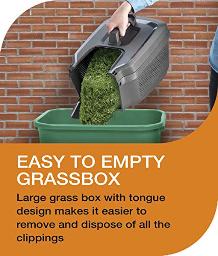 Flymo EasiStore 380R Electric Rotary Lawn Mower - 38 cm Cutting Width, 45 Litre Grass Box, Close Edge Cutting, Rear Roller, Central Height Adjust, Space Saving Storage Features