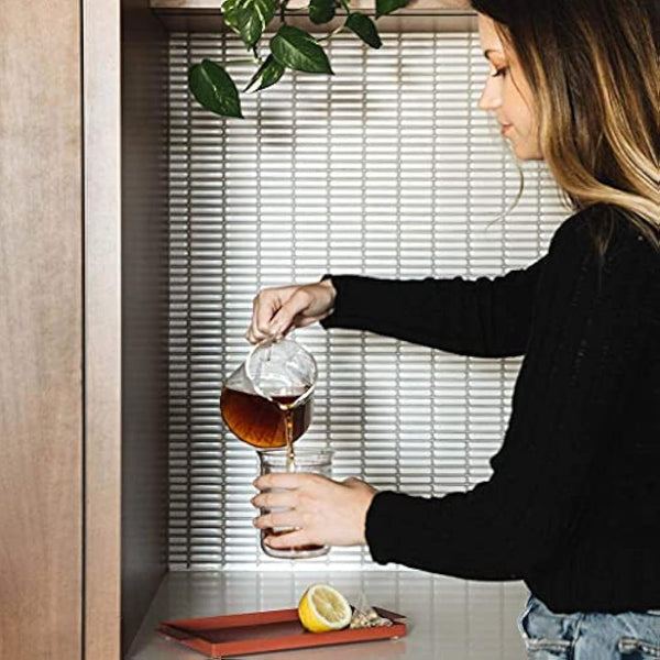 Fellow Mighty Small Glass Carafe - Manual Pour Over Coffee Beaker and Tea Steeper, Borosilicate Glass Decanter, 16.9 oz Clear Container