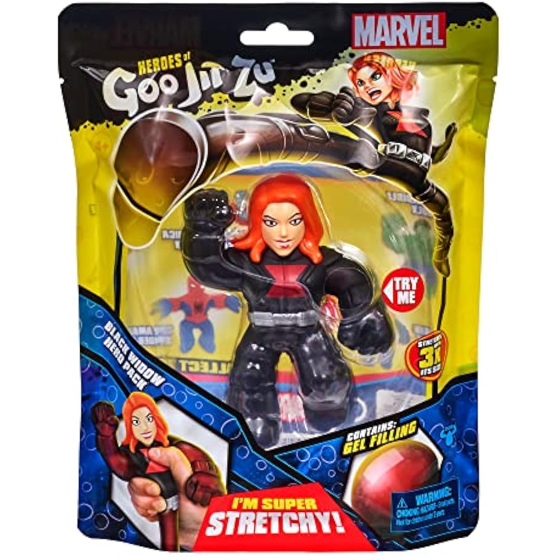 Heroes of Goo Jit Zu Marvel Hero Pack. Black Widow - Squishy 4.5-Inch Tall. Ideal Christmas/Birthday present. Suitable from 4 years. Superhero toy. (41440)