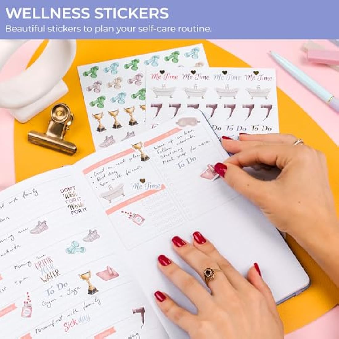 GoGirl Value Sticker Pack – 850+ Small Aesthetic Stickers for Planner, Journal & Calendar – Holidays, Seasonal Stickers, Inspirational Quotes, to-dos, Appointments, Budgeting & Text Boxes – 19 Sheets