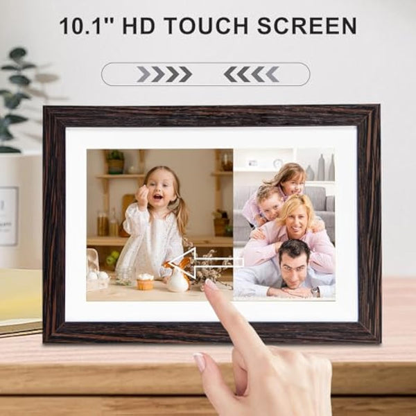 Hesmor Frameo Digital Photo Frame WiFi, 10.1 Inch Frameo Digital Picture Frame, 1280x800 IPS LCD Touch Screen, Auto-Rotat Built in 32GB Storage Electronic Photo Frame Share Photos Videos Anywhere