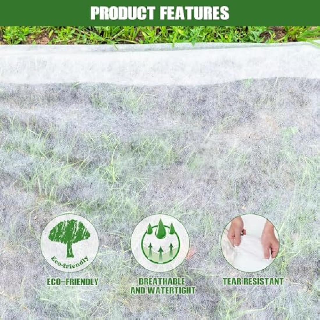 KAHEIGN 2 x 10M Plant Frost Protection Fleece, 30gsm Garden Fleece Plant Antifreeze Cloth Winter Plant Protection Fabric, Cover From Birds and Insects