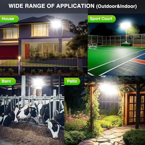 STASUN LED Floodlight Outdoor, 150W 15000LM Super Bright Security Lights with Wider Lighting Angle, 6000K Adjustable LED Spotlight, IP65 Waterproof Outdoor Light for Yard, Court, Street, Parking Lot