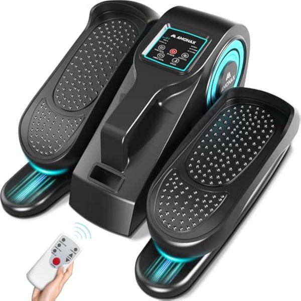 Amonax Electric Pedal Exerciser, Seated Elliptical Machine Cardio Under Desk Exercise Bike, Mini Cycle Trainer for Elderly, Sit down Foot Step Machine Leg Exercise Equipment for Home Use