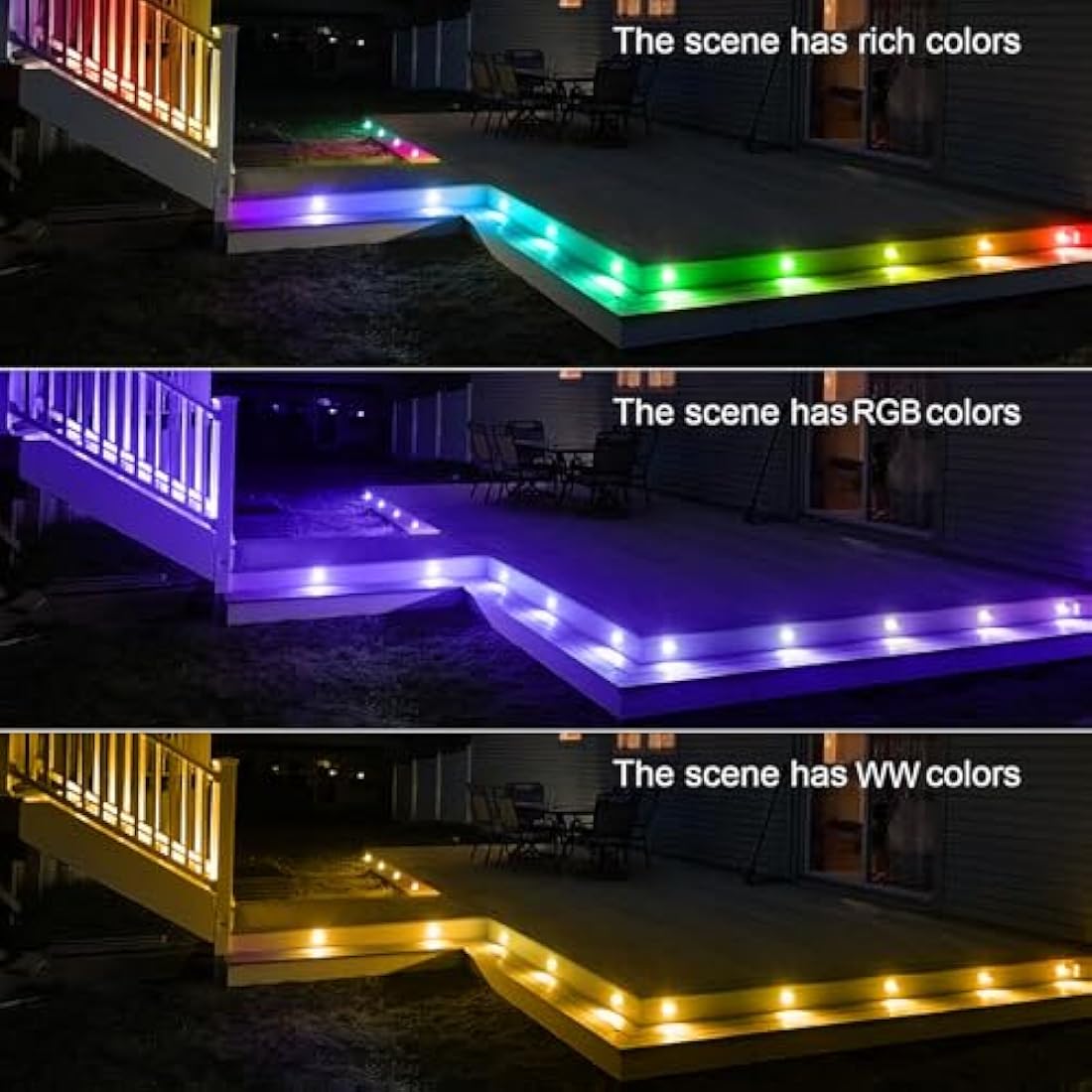 WiFi Smart LED Decking Lights RGB,Multicolor Chasing Effect Waterproof IP67 Decking Patio Lamps Ø31MM DC12V 0.6W Work with Alexa/Google Home Recessed Lights for Yard,Garden,Patio,Stair Decor-30 Pack