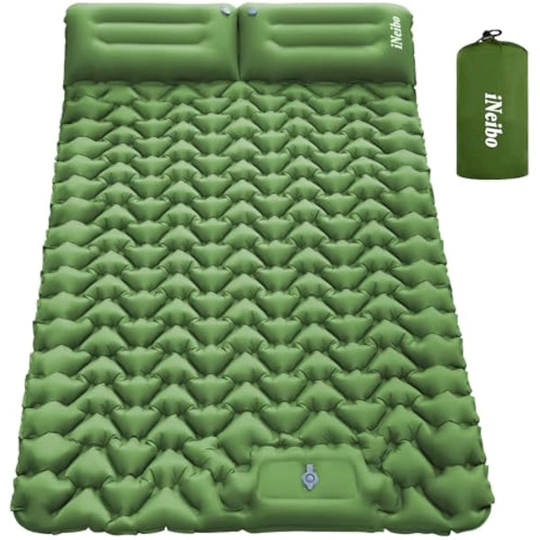 iNeibo Sleeping Pad, Inflatable Sleeping Mat with Bulit-in Foot Pump Pillow, Compact Waterproof Camping Air Mattress for Outdoor Camping, Backpacking, Hiking, Traveling