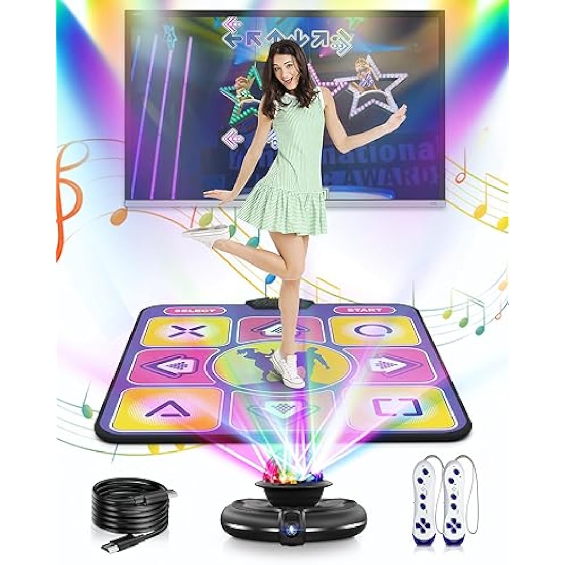 Acelufly Electronic Dance Mat, Interactive Dance Mat for TV with Camera, Christmas/Birthday/Valentine's Day Gifts Dance Game Mat for Boys Girls Kids Adults