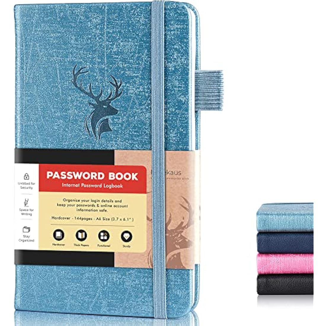 Password Book Alphabetical with Tabs.Small Password Keeper for Website Log in.Hardcover Password Notebook Pocket Size Used for Internet Address and Password Oganazation,6.1 * 3.7in (SkyBlue)