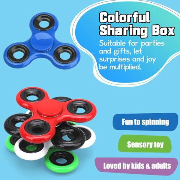 10 Pack Cool Fidget Spinner Bulk, Hand Fidget Spinner Toys for Kids Adults, Sensory Stress Relief Desk Toys Set for Boy Girl, Gifts for Easter Basket Party Favors Stocking Stuffer
