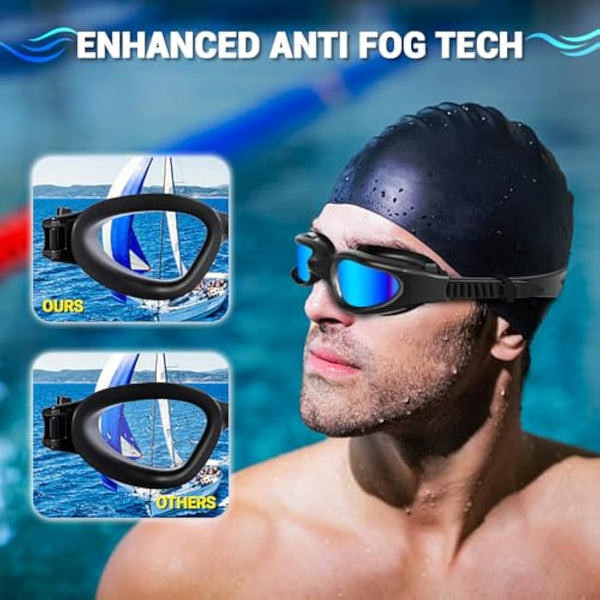 Winline Swimming Goggles Clear Vision Anti Fog Anti UV Anti Leak Waterproof Swim Goggles with Polarized or Non-Polarized Lens for Adult Men Women Teenager