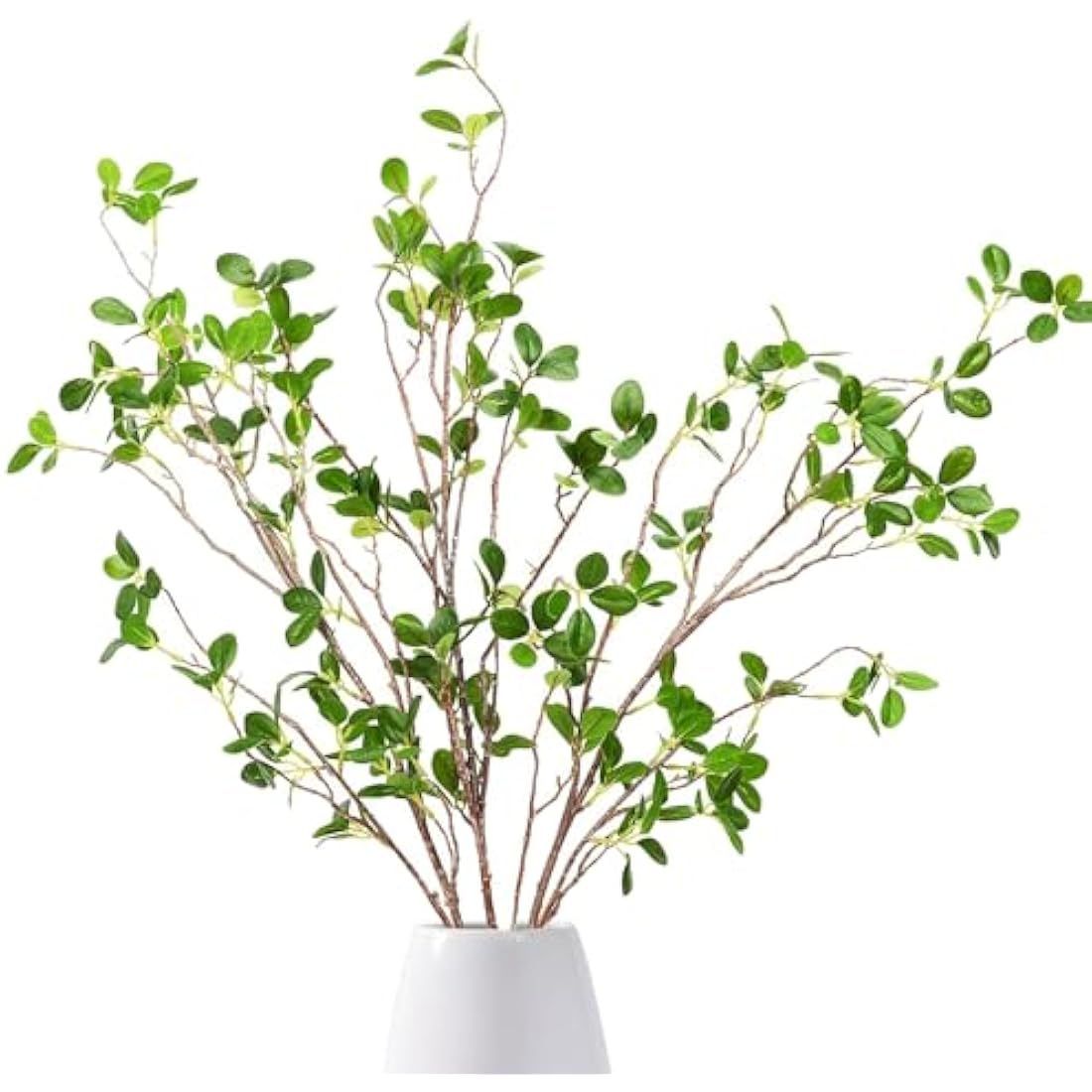 Dremisland 3Pcs Artificial Ficus Branches Faux Leaf Spray 43.3inch Artificial Greenery Stems Green Eucalyptus Branches Fake Ficus Twig Plants Bushes Shrubs for Vase Filler Home Wedding Office Decor
