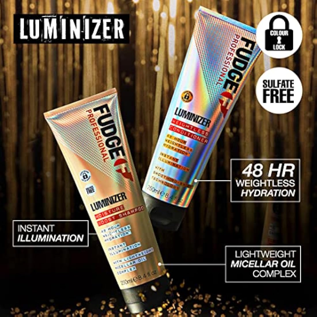 Fudge Professional Luminizer Conditioner, Bulk Size, 85 Percent Stronger Hair, for Frizzy Hair, Illuminating and Smoothing, 1 Litre
