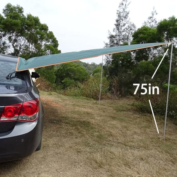 3x5m Car Awning with Pole Outdoor Camping Tent Tarp Waterproof Canopy Shade Sun Shelter