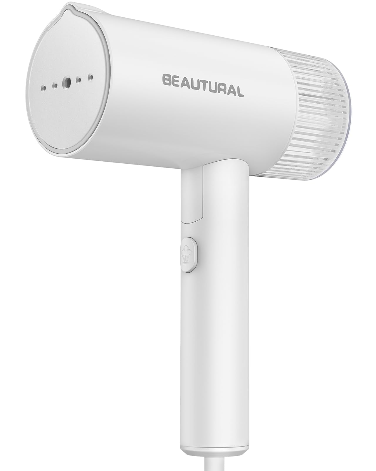 BEAUTURAL Clothes Steamer, Foldable Handheld Clothing Wrinkles Remover for Garments, Portable Mini Fabric Steam Iron for Home and Travel (White)