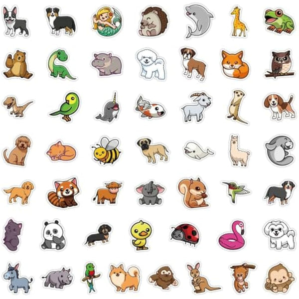 Animal Stickers | 200PCS | Cute Stickers Packs for Adults Teens Adults, Kawaii Scrapbook Stickers, Vsco Vinyl Waterproof Decals for Skateboard, Water Bottle, Guitar, Computer, Scooter, Laptop