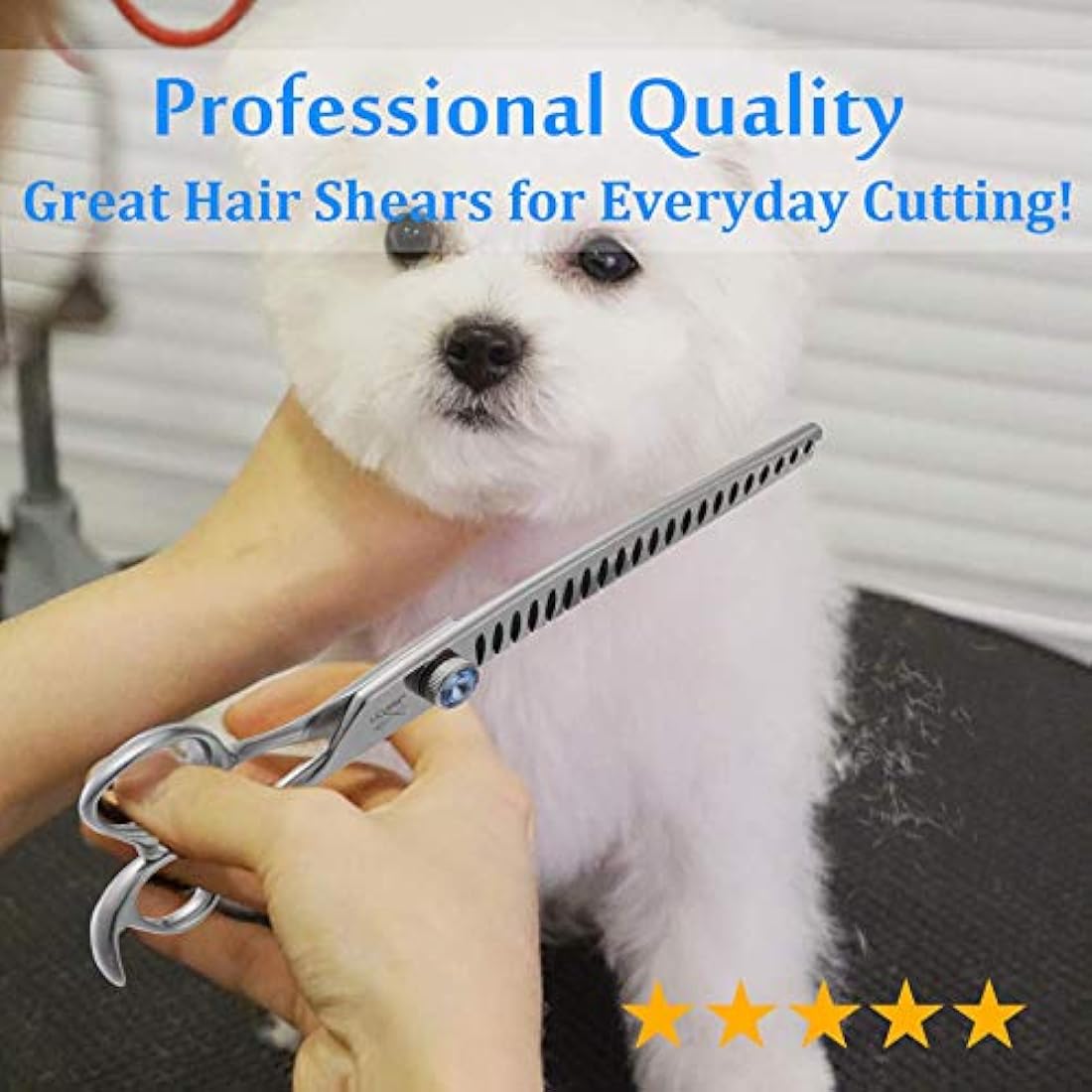 JASON 8" 26 Teeth Chunkers Shears for Dogs Ergonomic Dog Grooming Scissors Texturizing Blending Thinning Shears Pets Trimming Kit with Offset Handle