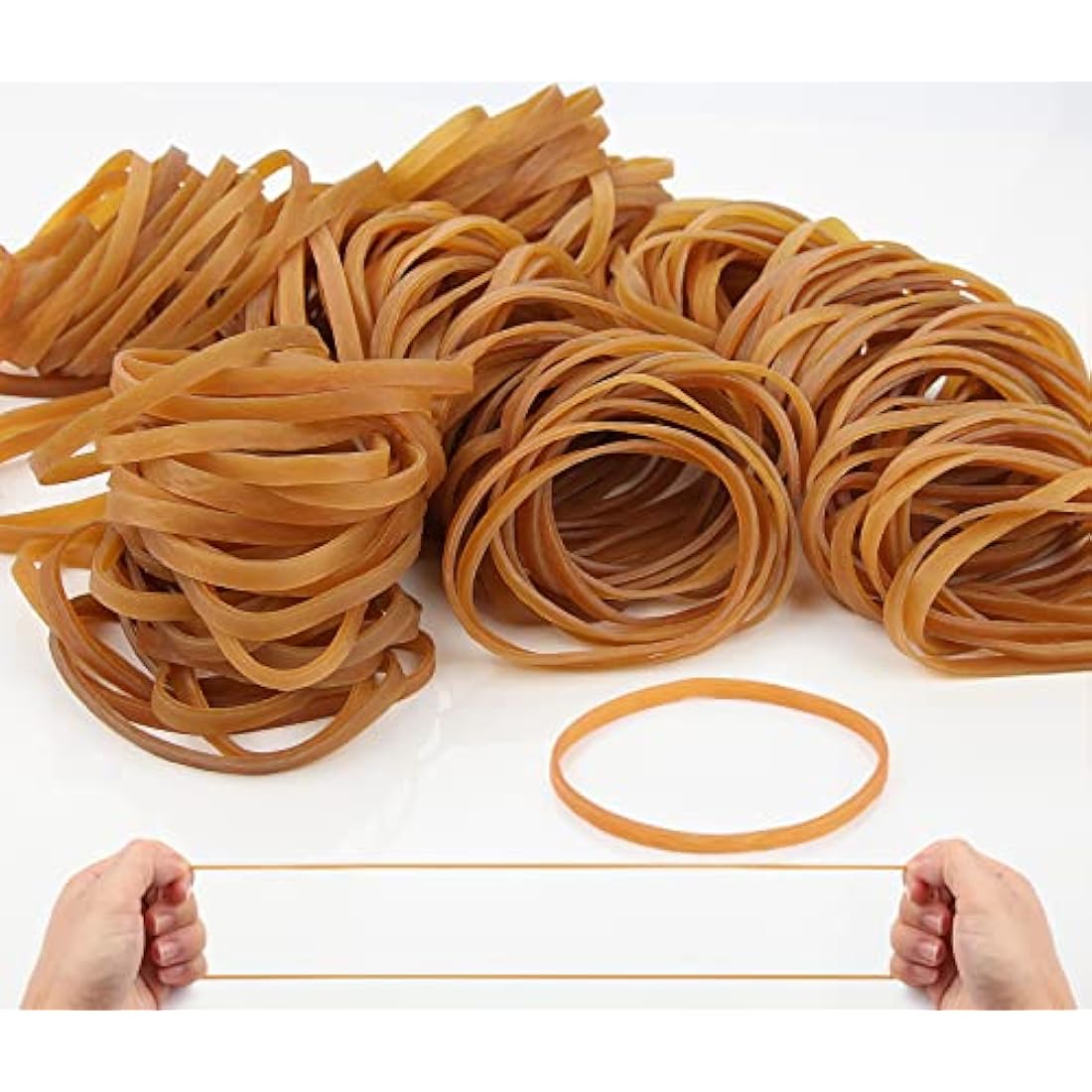 Elastic Bands 280Pcs Rubber Bands 100mm*5mm Heavy Duty Rubber Bands 450g Natural Strong Elastic Bands for Stationary Stretchable Bands for Home School Office Workshop Accessories(Dark Yellow）