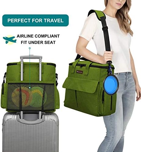 Airline Approved Pet Travel Bag, Weekend Travel Set for Dog and Cat, Tote Organizer with Multi-Function Pockets