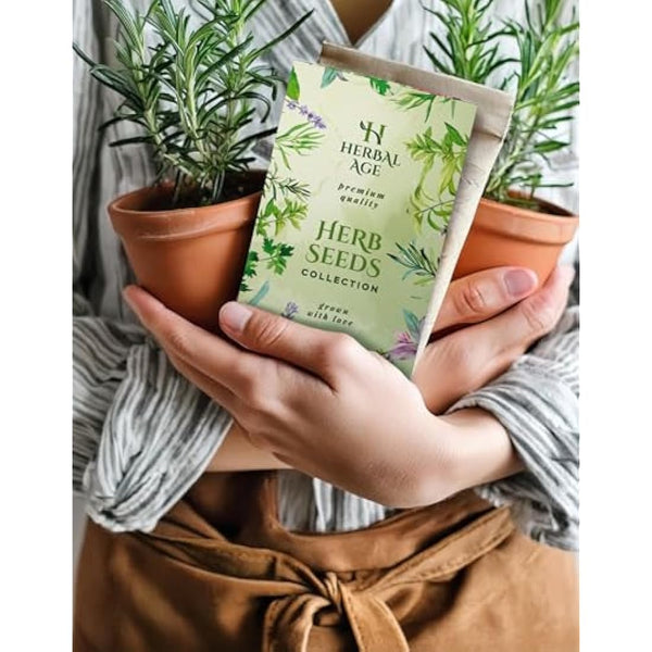 Herbal Age Grow Your Own Herb Garden Kit, 12 Herbs Plants, 8700 Herb Seed Box for Planting UK, Salad Leaves, Basil Seeds, Mint, Cress Seeds, Veg Plant Gardening Gift for Men, Women, Kids