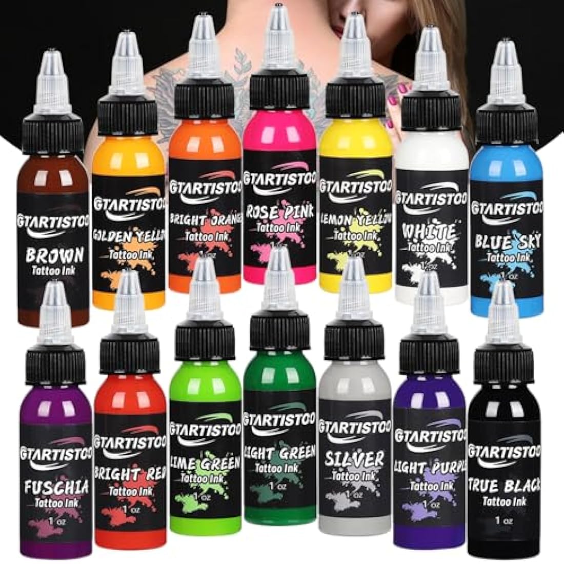Ink Professional 1oz(14 Colors 30ml) Vegan-Friendly Pigment Ink Supplies