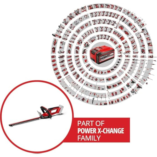 Einhell cordless hedge trimmer GC-CH 18/40 Li Solo Power X-Change (Li-ion, metal gearbox, aluminium blade cover, incl. quiver without battery or charger)