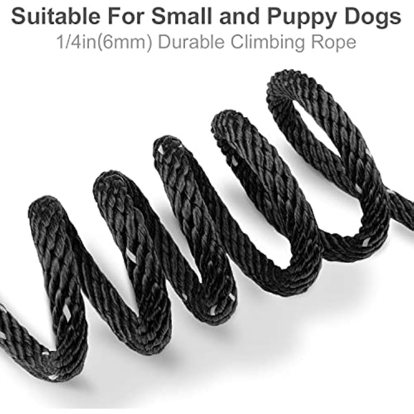 Joytale Long Training Lead for Dogs, 15/10/5M Strong Reflective Dog Training Leads with Soft Handle, Nylon Rope Long Line Dog Leads for Small and Puppy Dogs with 2 Hook Tie out, 15M, Black