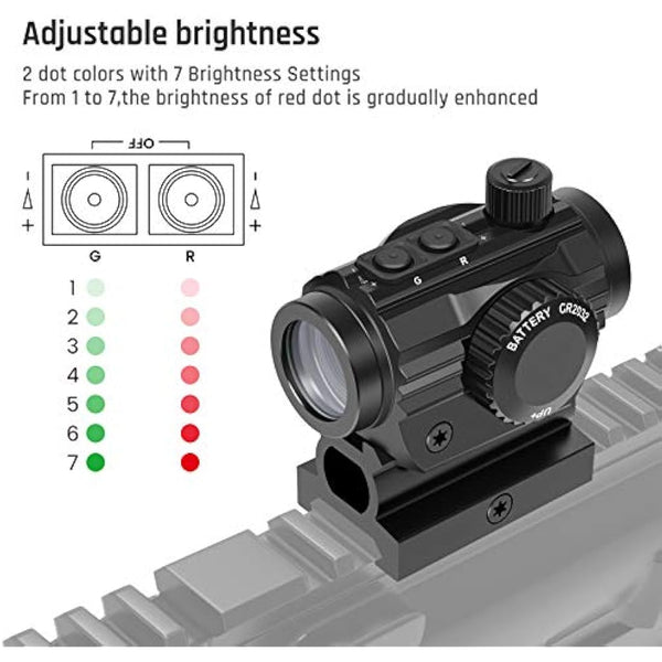 Feyachi RDS-25 Red Dot Sight 4 MOA Red Dot Gun Sight Rifle Scope with 1 inch Riser Mount