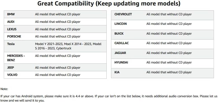 External Universal CD Player for Car - LEHWEY Portable CD Player with Extra USB Extension Cable, Plugs into Car USB Port, Laptop, TV, Mac, Computer, for Android 4.4 and Above Navigation