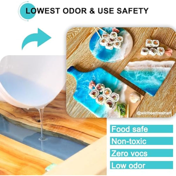 JDiction Epoxy Resin, Clear High Gloss 1 Gallon/3.78L Epoxy Resin Self-Leveling Coating and Casting Resin for Jewelry Making, Table Top, Wood and Mold Crafts