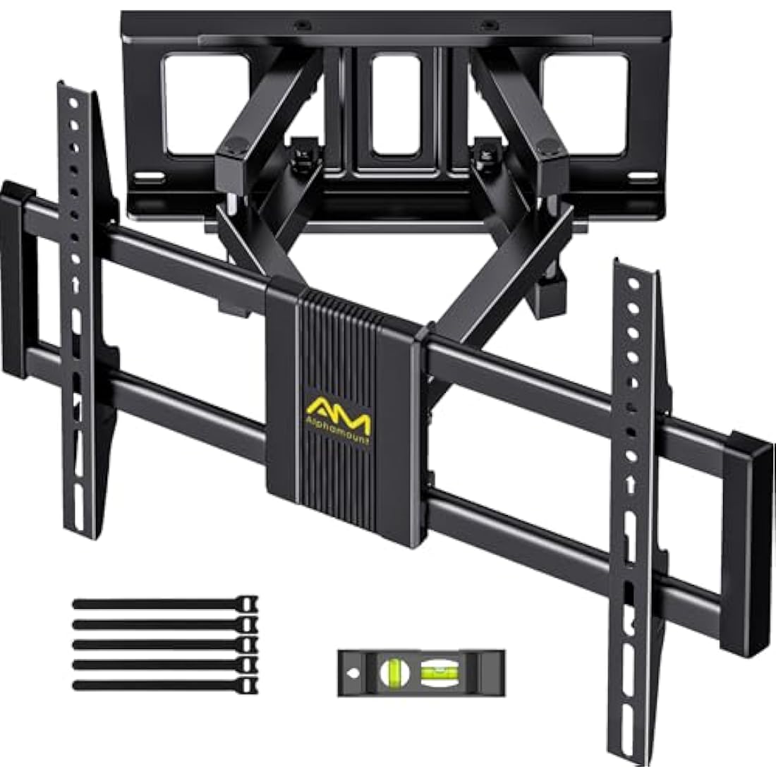 Alphamount TV Wall Bracket for Most 37 to 75 Inch 4K LED & OLED TVs up to 45kg, TV Bracket with Dual Articulating Arms, Swivel, Extension & Tilt, Wall Mount with Max VESA 600x400mm