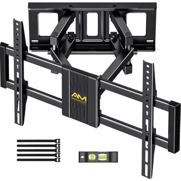 Alphamount TV Wall Bracket for Most 37 to 75 Inch 4K LED & OLED TVs up to 45kg, TV Bracket with Dual Articulating Arms, Swivel, Extension & Tilt, Wall Mount with Max VESA 600x400mm