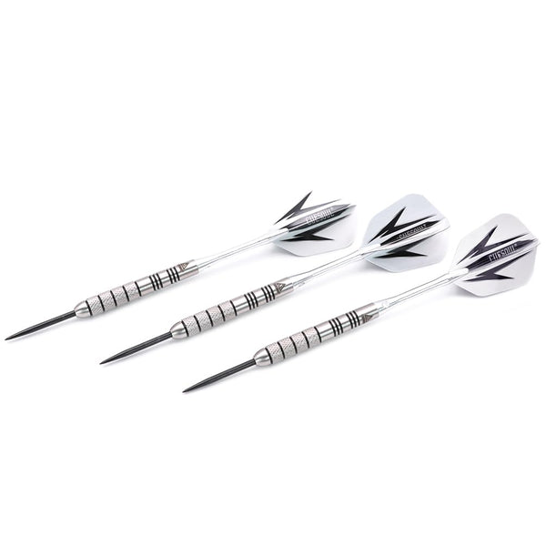 CUESOUL 90% Tungsten Steel Dart 22/24/26/28/30 Grams Darts Set Center Weighted Enhanced Control, Knurled Surface Supergrip, Aluminum Shafts Case