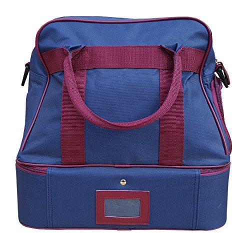Acclaim Farne Midi Nylon Double Decker Bowlers Level Lawn Flat Green Short Mat Indoor & Outdoor Bowling Bowls Bag New 2025 Model (Navy Blue/Burgundy)