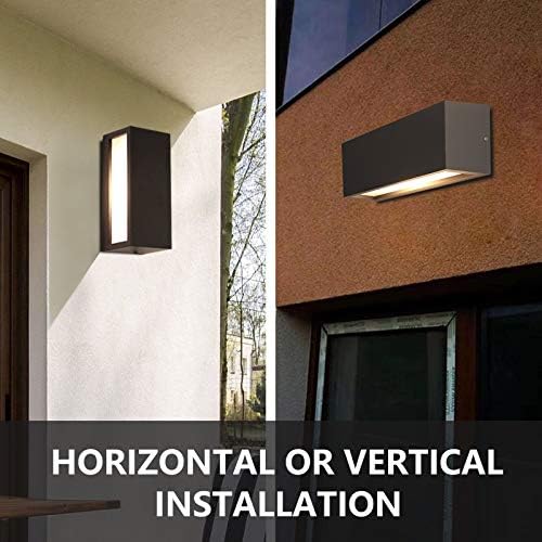 HLFVLITE Outdoor Wall Light, Max 40W E27 Aluminum Light Exterior Sconce, Waterproof Garden Lantern, Anthracite Grey