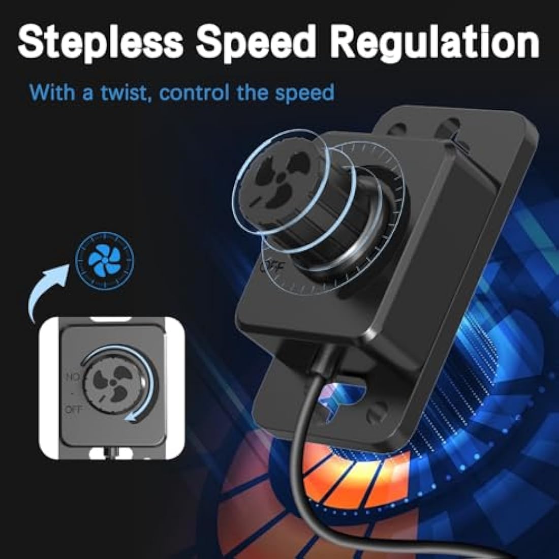 Aygrochy Quiet 8” Inline Duct Fan with 0-100% Variable Speed Controller - Ventilation Exhaust Fan Using for Heating Cooling Booster, Grow Tents, Hydroponics,Home use Ventilation and Exhaust Blower.