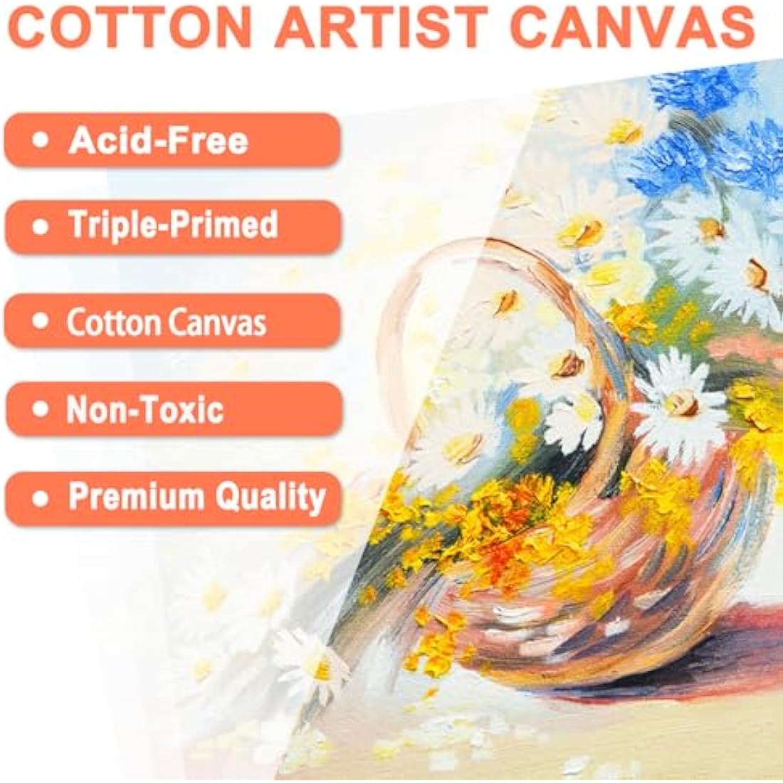 5 Packs Canvas for Painting - 45 x 60 CM(18" x 24"), Blank Canvas Panels Board for Acrylic Painting, Oil Paint & Wet Water Art Media, Canvases for Professional Artist, Hobby Painters & Beginners