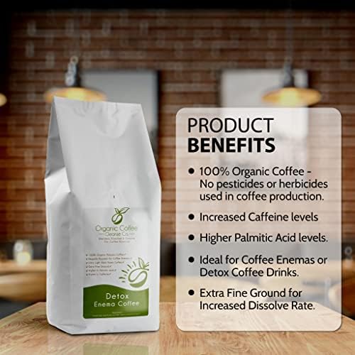 Ground Enema Coffee 1kg - Specifically For Coffee Enemas - Organic Coffee Cleanse Co - 100% Robusta & 100% Organic - Ultra Light Gold Roast - Fine Grind