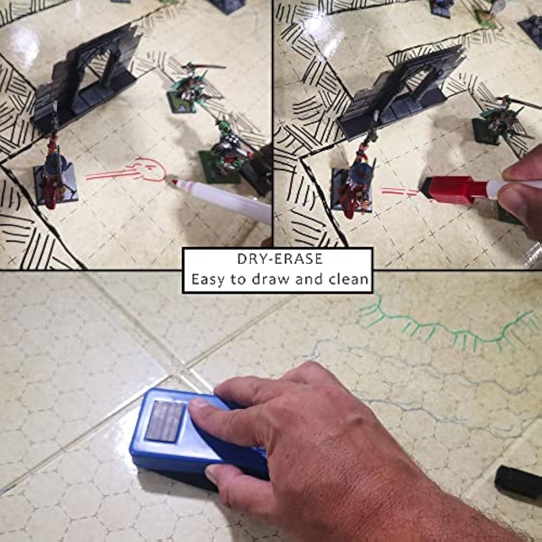 Doctor Frikistein Summoning Dungeon Grid Board | ESSENTIAL RPG – Battle – Tabletop games accessory COMPATIBLE with D&D, Pathfinder, Warhammer | DOUBLE-SIDED, REUSABLE, DURABLE AND FOLDABLE