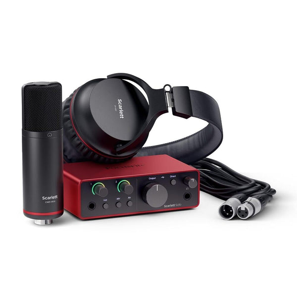 Focusrite Scarlett 2i2 4th Gen USB Audio Interface for Recording, Songwriting, Streaming and Podcasting — High-Fidelity, Studio Quality Recording, and All the Software You Need to Record