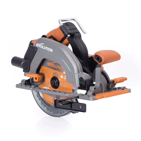 Evolution Power Tools R185CCSX Circular Saw With 1020 mm 3-Piece Track | Multi-Material Blade, Cuts Wood, Metal, Plastic & More | Incl Dust Port Adapter | 185mm (230v)