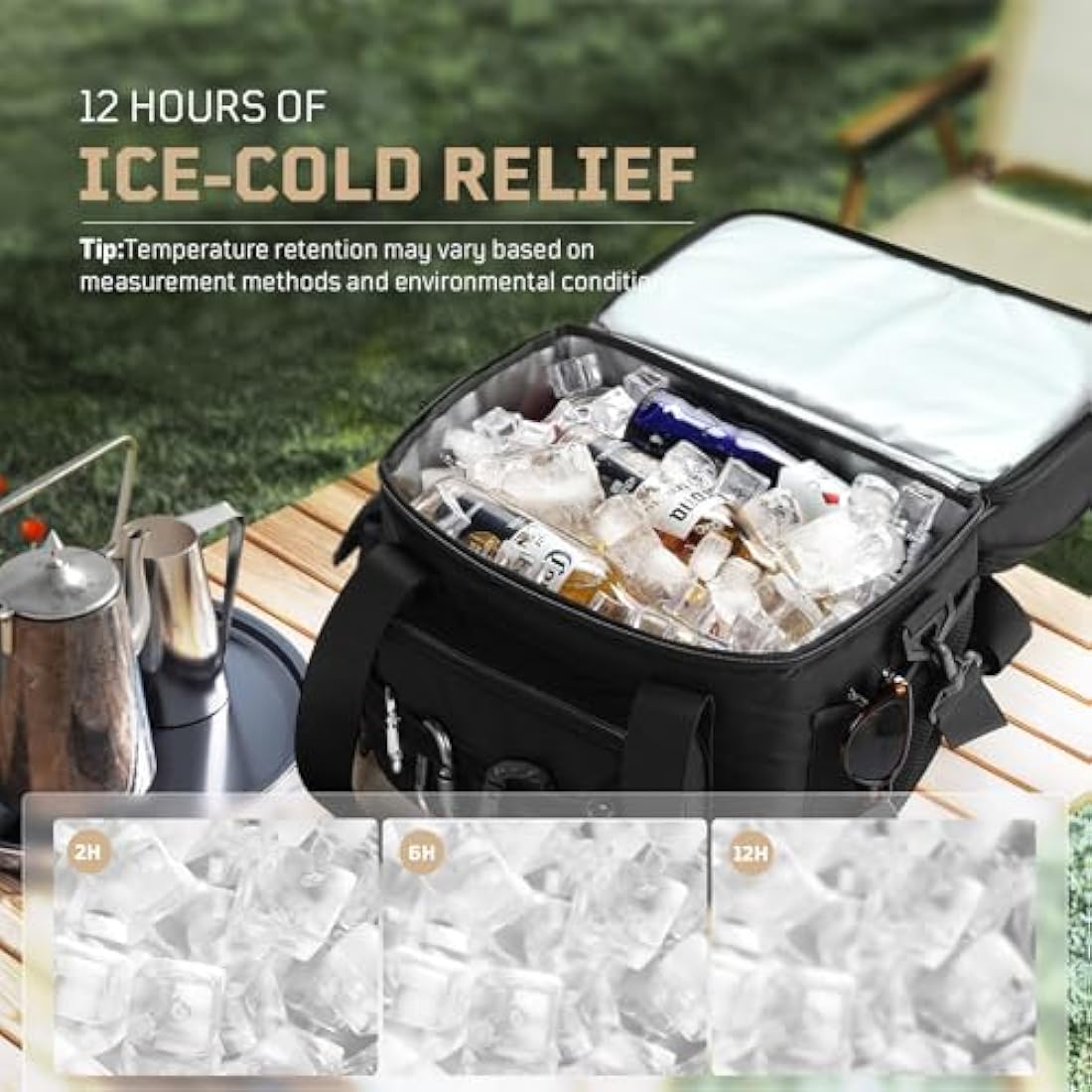 1TG Tactical Insulated Lunch Bag, Expandable Lunch Box for Men, Leakproof Large Cool Bag with Shoulder Stap, Reusable Lunch Tote Bag for Work Travel Camping Picnic Beach, 18L-24L