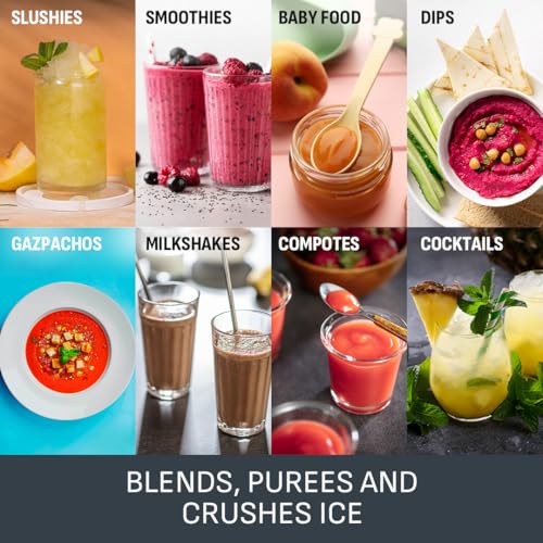 Tefal Blend Up Powerful Mini Blender, Quiet Mode, 8 Auto Programmes, Auto Cleaning Programme, 2 Durable Bottles 0.7L & 0.4L, Smoothies, Protein Shakes, Cocktails, Ice Crush, Hummus, 6 Blades BL19H4G0