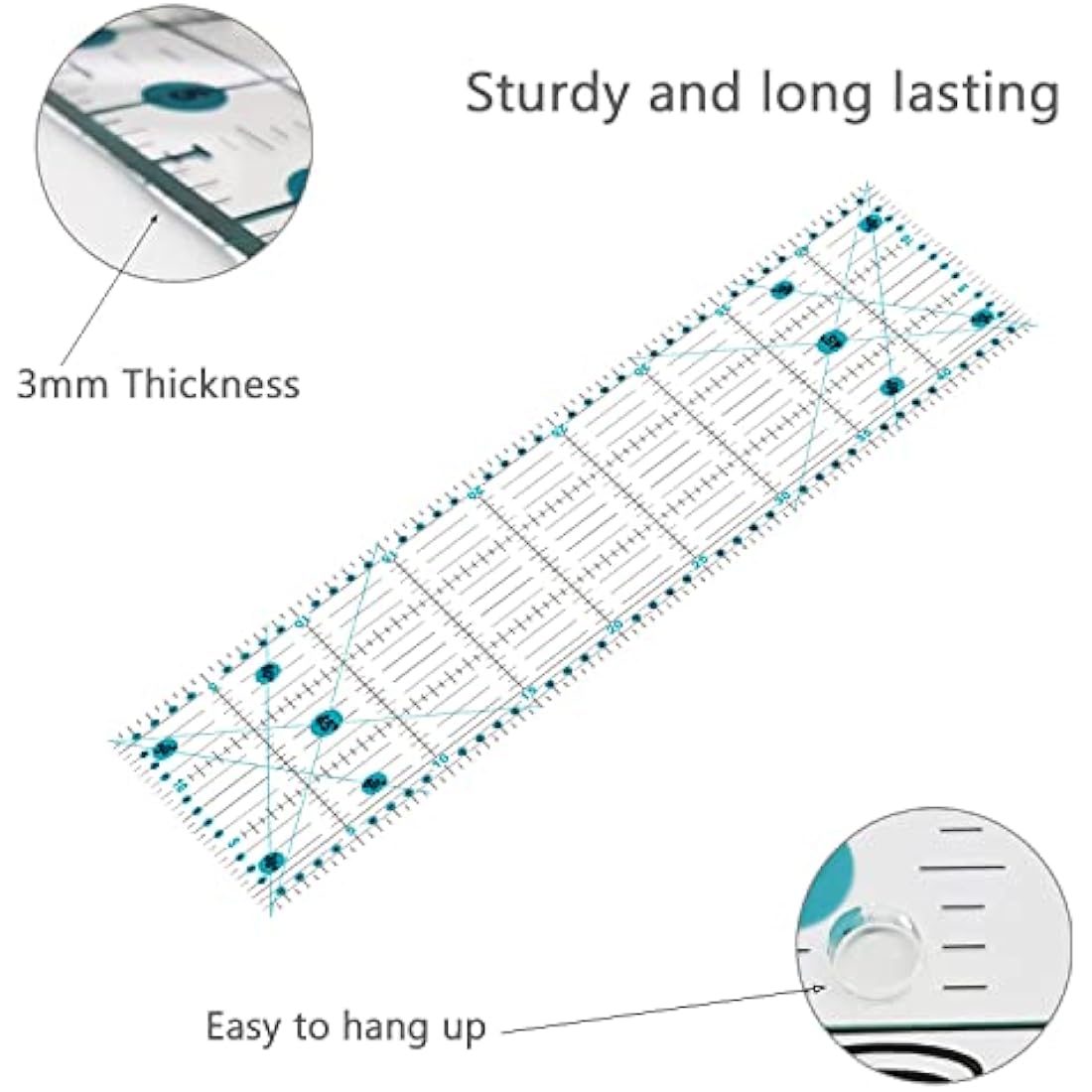 Rotary Cutter Set - Quilting Kit incl. 45mm Fabric Cutter, 5 Extra Rotary Blades, A2 Self Healing Cutting Mat, Acrylic Ruler and Sewing Clips, Scissors, Ideal for Crafting, Sewing, Patchworking