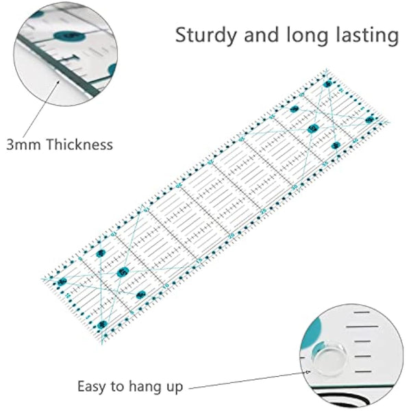 Rotary Cutter Set - Quilting Kit incl. 45mm Fabric Cutter, 5 Extra Rotary Blades, A2 Self Healing Cutting Mat, Acrylic Ruler and Sewing Clips, Scissors, Ideal for Crafting, Sewing, Patchworking