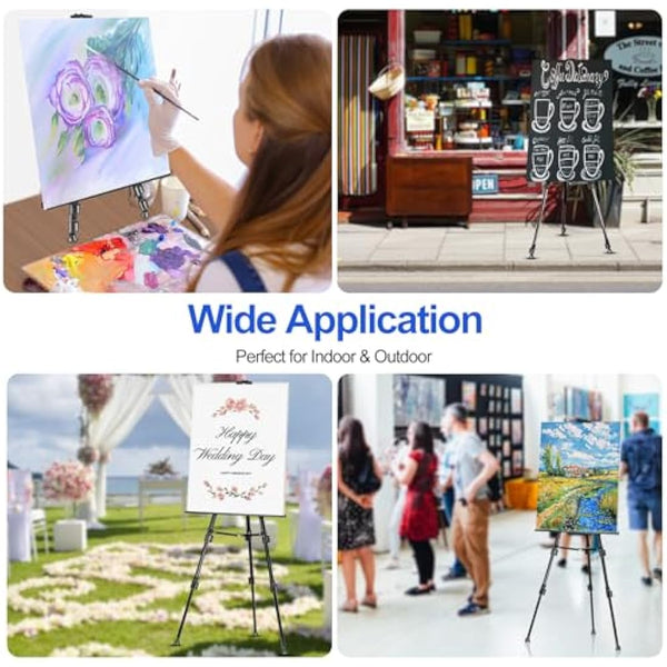FUDESY Artist Easel Stand, Adjustable Art Tripod for Painting, 58cm to 182cm Tabletop and Floor Painting Display Adult Easel Stand, Aluminum Drawing Stand with Portable Bag
