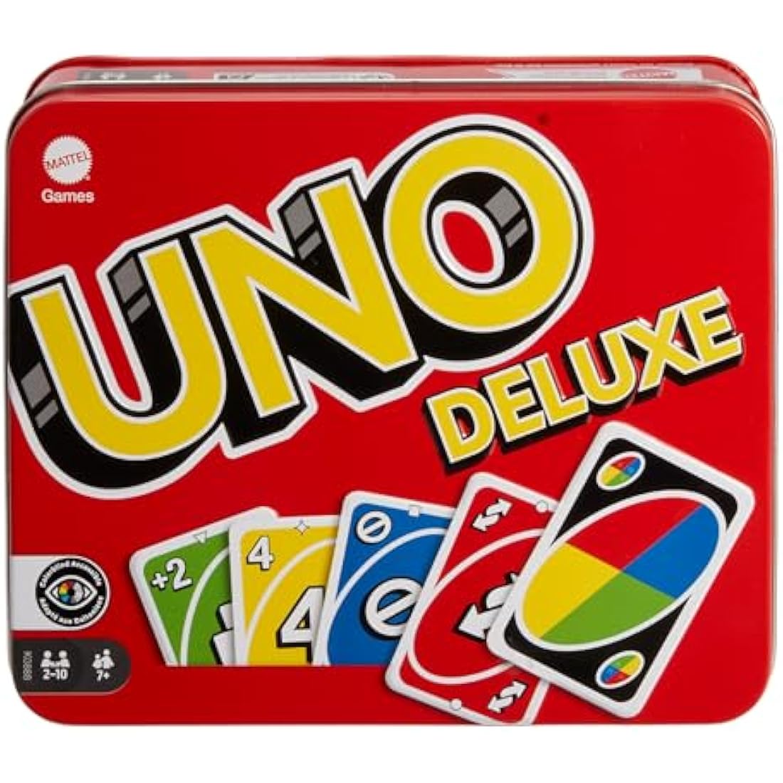 Mattel Games UNO Deluxe, Classic Card Game for Kids and Adults for Family Game Night, Use as a Travel Game or Engaging Gift for Kids, 2 to 10 Players, Ages 7 and Up, K0888