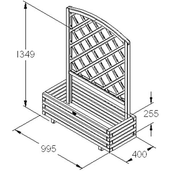 Forest Garden 1.35 m x 1 m Pressure Treated Wooden Toulouse Planter Including Trellis