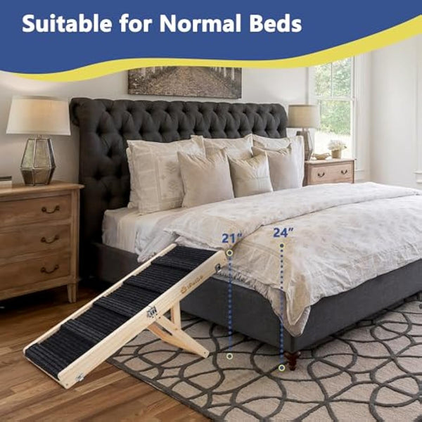 iPetba Dog Ramp for Sofa Bed Car Folding Pet Ramps for Small Dogs Cats Adjustable Height 53cm, Up to 15kg